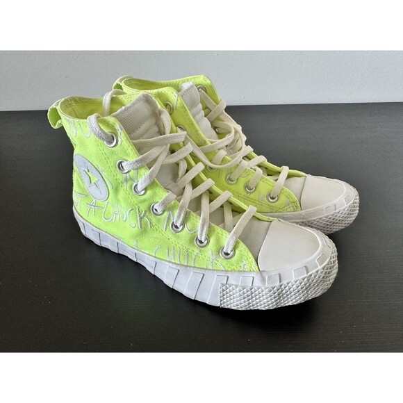 Converse Chuck 70 HI UNT1TL3D in Neon Yellow - Women’s US 5 Sneakers High - Picture 1 of 11